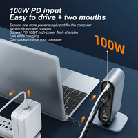Base de Conexión USB C Vertical 12 en 1, Carga Rápida PD100W, HDMI 4K30Hz, USB 3.0, Cable Integrado, Base de Conexión para Portátil, Venta al Por Mayor