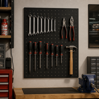 Panneau de rangement mural en métal sur mesure, panneau perforé en acier thermolaqué pour atelier, garage, cuisine, organisateur d'outils