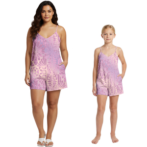 Trajes enterizos sexys para mujer, body personalizado con estampado tribal samoano y fijiano, monos para niñas, conjuntos <span class=keywords><strong>de</strong></span> mamá e hija, shorts hawaianos. - Product Image 3