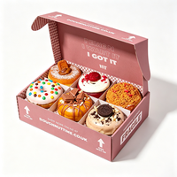 Scatola Pieghevole in Cartone Personalizzata con Logo per Dolci, Gialla, Blu, Rosa, Confezione per Torte, Biscotti, Caramelle, Ciambelle