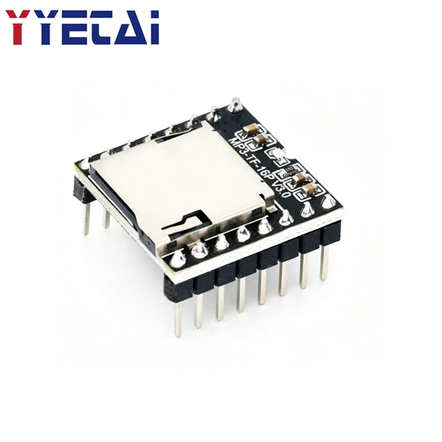 DFPlayer Mini MP3 Player Module TF Card U Disk Mini MP3 DF Player Audio Voice Module IO/Serial Port/AD MP3-TF-16P for Arduino