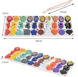 Kids Early Education Activity Toy Magnetic Fishing Game Montessori Wooden Alphabet Shape <b>Puzzles</b> - Product Image 1