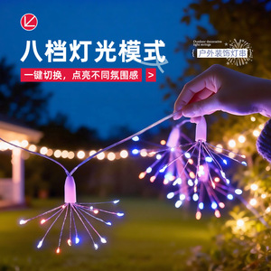 <b>Red</b> Blue White Firework <b>Lights</b> <b>Led</b> String Eight Modes Outdoor Decoration - Product Image 5