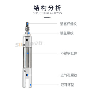 Cylindre à piston miniature en acier inoxydable en forme de stylo CDJ2D10/12/16-5/10/15/20/25/30/40, état neuf, roulement pneumatique - Product Image 4