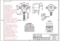 Motor paso a paso miniatura 24BY con engranajes, relación 1/96, 5.625 °   Conector de 5 Pines con Ángulo de Paso de 9 mm, Eje de 200 mm, Cable de 2.0 mm para Aire Acondicionado PTZ