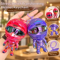 Gantungan Kunci Figur Pengendara Motor Transformers Versi Q - Boneka Robot Helm Mini - Gantungan Kunci Tas - Aksesoris Kunci Mobil - Hadiah