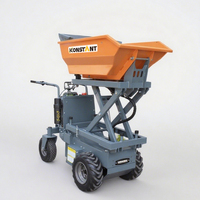 KONSTANT 500kg Charge Utile Hydraulique Électrique 4x2 Mini Dumper Heavy-Duty Off-Road Dump Cart Battery Power Concrete Buggy à vendre
