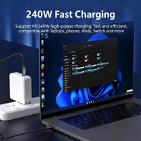Cable USB4 PD 3.1 de 240W, 40Gbps, Video 8K60Hz, Carga Rápida de 5A, Cobre Puro, Trenzado de Nailon, para MacBook Pro, iPhone 16, Thunderbolt