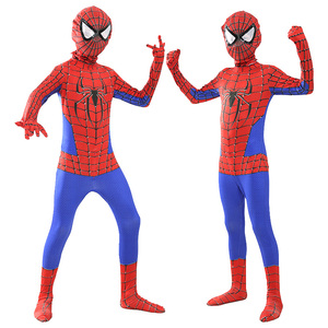 Disfraces de Personajes de Películas de Halloween al por Mayor de Fábrica, Máscara de Spiderman de Superhéroe <span class=keywords><strong>con</strong></span> Casco, Mono para Adultos, Tela de Seda de Leche - Product Image 2