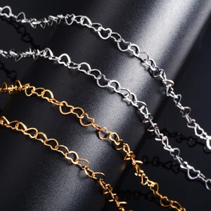 Collier ras du cou en acier inoxydable avec chaîne à maillons en forme de cœur de 4 mm, fait main, pour femmes, couleur argent/or, accessoire de bijouterie - Product Image 2