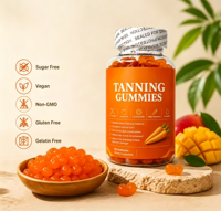 Gummies sans sucre, zéro calorie, sans stévia ajoutée, sucrées au vrai fruit, gommes de moine pour le bronzage