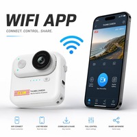 Mini caméra embarquée intelligente 4K 30fps 20MP Double caméra 170+140° Format de poche Wi-Fi intégré Contrôle par application Gyroscope 6 axes EIS Type C magnétique