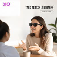 Lunettes de traduction IA, son stéréo bilatéral, contrôle tactile, Type C, IPX4, légères, pour les voyages et les affaires