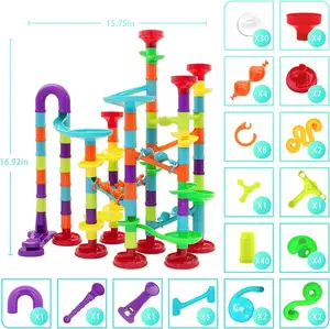 Mermer Run seti mermer parça labirent yarış oyunları 113 adet inşaat oyuncak inşaat blokları kök eğitici oyuncak