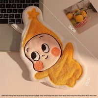 Serviette de cuisine murale absorbante et à séchage rapide en tissu corail, brodée d'un motif étoile de dessin animé mignon