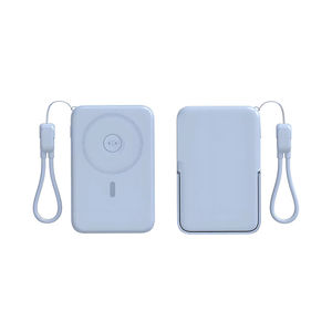 HXB 10000mAh Magnetic Wireless Power Bank 5W Fast Charging Portable Charger Phone Slim External Battery Pack PVC Holder LED - Product Image 3