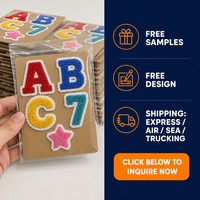 Lot de 5 patchs personnalisés en chenille avec lettres, alphabet universitaire, thermocollants ou à coudre, pour écoles, clubs, vente en gros