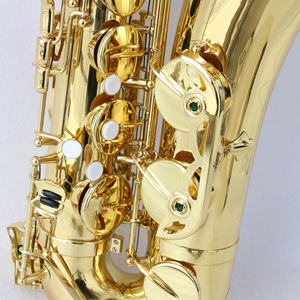 Saxofón <span class=keywords><strong>tenor</strong></span> Cuerpo <span class=keywords><strong>de</strong></span> latón Lacado dorado Sin alto F # Llave <span class=keywords><strong>Boquilla</strong></span> <span class=keywords><strong>de</strong></span> latón Se puede seleccionar Saxofón <span class=keywords><strong>tenor</strong></span> <span class=keywords><strong>de</strong></span> alto nivel OEM - Product Image 4