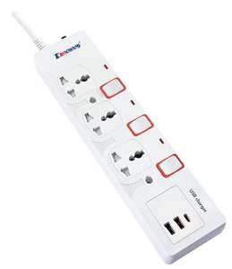 Enchufe de extensión universal con 6 salidas de CA e interruptor individual con cargador USB tipo C <span class=keywords><strong>IEC</strong></span> extremo hembra BS extremo macho - Product Image 1