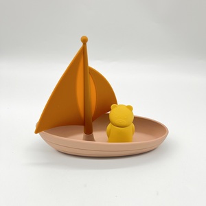 Nouveau voilier pour bébé enfant en bas âge baignoire douche piscine eau Table moule gratuit bébé jouet pour nourrissons Silicone bain jouets bateaux flottants - Product Image 5