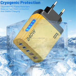 240瓦双Type-C智能快速充电欧盟美国插头240W <span class=keywords><strong>2</strong></span> USB + <span class=keywords><strong>3</strong></span>型C充电器发光二极管灯usb-c三星/华为电源适配器 - Product Image 3