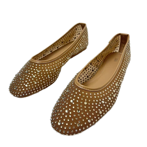 Chaussures plates blanches en PU pour demoiselles d'honneur, escarpins de mariage pour mariée, chaussures simples pour femmes, chaussures de maternité faites à la main avec perles, chaussures fines pour Quinceañera - Product Image 2