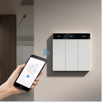 Interrupteur intelligent WiFi RF à double pôle 4 gangs, panneau tactile étanche, installation bidirectionnelle, EU 220V 10A, matériau PC
