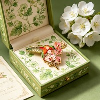 Broche Colibri Hibiscus en Alliage de Zinc Émaillé, Épingle de Revers Colorée à Motif Floral, Bijou Décoratif pour Vêtements Féminins, Cadeau Tendance