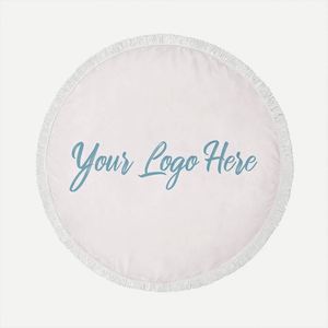 Toalla de Playa Redonda con Flecos y Logotipo Personalizado, de Microfibra de Secado Rápido y Antiarena para Actividades de Verano - Product Image 1