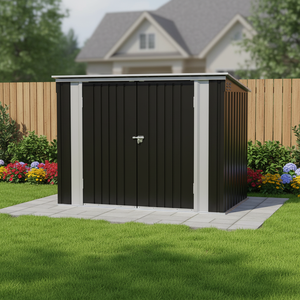 <span class=keywords><strong>Caseta</strong></span> Metálica Horizontal de 6 x 3 Pies, <span class=keywords><strong>Caseta</strong></span> de Almacenamiento Exterior con Puertas Dobles con Cerradura y Bisagras de Fácil Elevación <span class=keywords><strong>para</strong></span> Contenedores de Basura - Product Image 4
