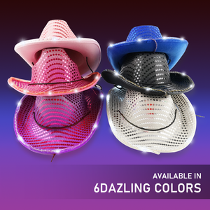 Venta al por mayor recargable LED fiesta sombreros de vaquero multicolor iluminar sombreros para adultos perfecto para cumpleaños fiesta de Navidad - Product Image 2