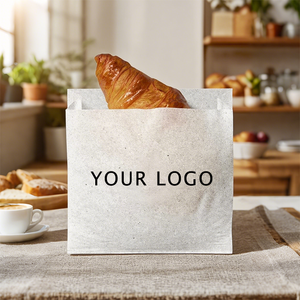 Bolsa de Papel para Panadería con Logotipo Personalizado, Bolsa Biodegradable para Baguette, Pretzel, Croissant, Bolsa de Papel Kraft Marrón y Blanco para Empacar Pan - Product Image 4