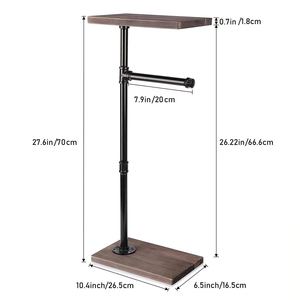 ब्लैक टॉयलेट पेपर धारक फोन शेल्फ बाथरूम टिशू पेपर रोल रैक मुक्त स्थायी भंडारण आरवी सामान - Product Image 2