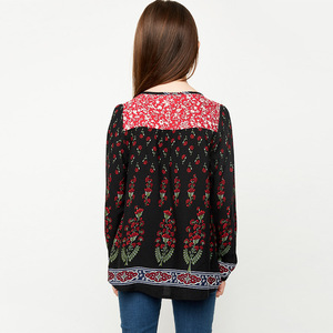 Blusa de Moda con Estampado Floral y Mangas Largas para Chicas, Diseños Populares, Precio de Stock - Product Image 2