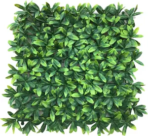Wholesale 50*50cm Boxwood Wall Grass Panel Plant Green Wall Fake Green Leaf Panel Real Touch Lavender