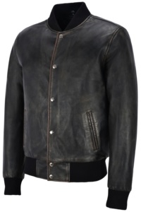 Chaqueta Varsity Personalizada 100% Cuero Nappa Negro Genuino para Hombre, Corte Clásico, Marca Privada OEM/ODM, Estilo de Lujo para el Día a Día - Product Image 2