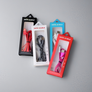 カスタム耐久性のある段ボールデータケーブルパッケージボックスUSBケーブル充電器リサイクル材料マットラミネーションエンボス加工機能 - Product Image 2