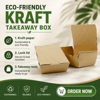 Conteneur alimentaire à emporter personnalisé en kraft biodégradable, conteneur en papier pour la restauration rapide à emporter