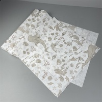 Papier de soie d'emballage pour vêtements, vierge, recyclable, imperméable, floral, avec logo personnalisé imprimé de haute qualité