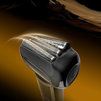 Afeitadora Eléctrica Recíproca con Cuerpo Metálico, Resistente al Agua IPX7, 4 Cuchillas, para Hombre, Recortadora Facial, Tipo C, para Uso en Hoteles
