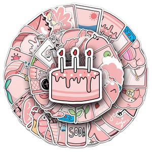 Paquete de 50 Pegatinas Kawaii Preppy con Diseño de Cerdito Rosa, Estilo <span class=keywords><strong>Anime</strong></span>, Resistentes al Agua, para Niños, Decoración, Venta Caliente - Product Image 5