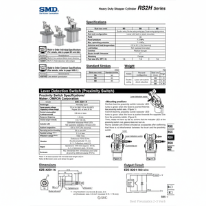 Catégorie de produit Cylindre de bouchon de RS2H50-30DM-Q à usage intensif SMC Pneumatics - Product Image 1