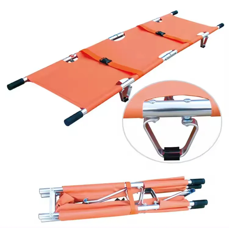 Wholesale High quality adjustable aluminum alloy double folding stretcher ambulance for emergency use