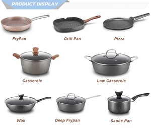 Juego de sartenes de inducción a gas con logotipo personalizado del fabricante, juego de ollas de cocina de aluminio forjado, utensilios de cocina antiadherentes - Product Image 3