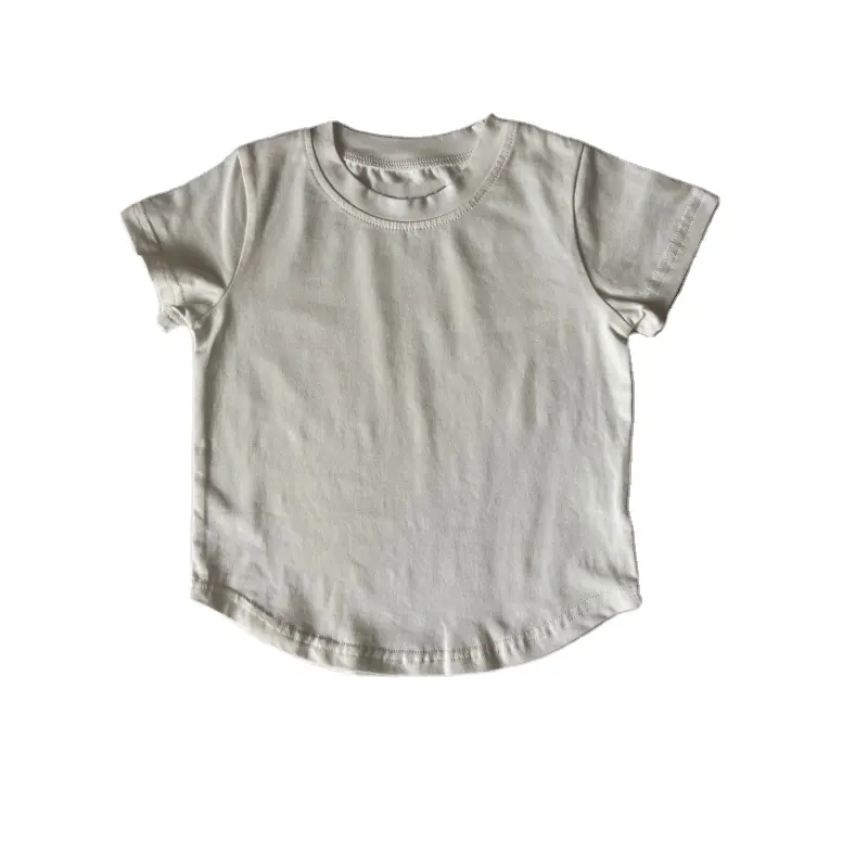 Camisetas lisas personalizadas unisex para bebés 100%, camisetas de manga corta en blanco para bebés, camisetas de manga corta para niños