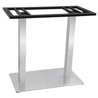 Base de table en acier inoxydable plaqué or rose moderne à double colonnes carrées pour usage commercial en restauration, vente en gros de meubles métalliques