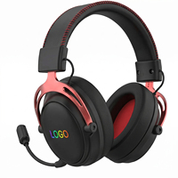 Casque de jeu sans fil personnalisable GAHW260502 avec haut-parleur de 53 mm, microphone détachable et éclairage RGB
