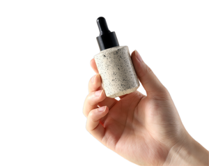 Botella de Vidrio de Lujo de 30 ml con Gotero para Aceite Esencial y Sérum para el Cuidado de la Piel, Acabado Mate, Textura de Roca - Product Image 4