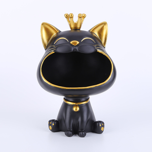 2023 Bắc Âu Trang Trí Nội Thất Điêu Khắc Con Chó Lớn Miệng Pháp Bulldog <span class=keywords><strong>Butler</strong></span> Với Kim Loại Khay Bảng Trang Trí Bức Tượng Khay Lưu Trữ - Product Image 6