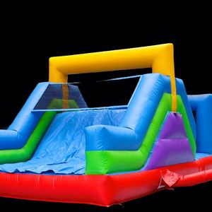 Custom Logo Large Outdoor Inflatable <b>Castle</b> with Two-Track Slide Square Playground and Naughty <b>Toys</b> for Children - Product Image 3
